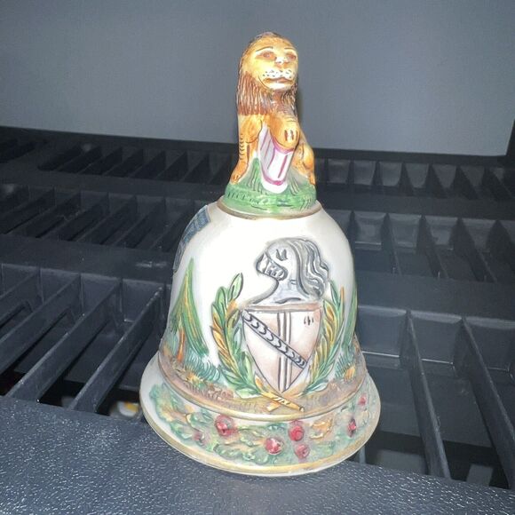 CAPODIMONTE Bell Italy Porcelain Christmas 1980 Lion Code Of Arms #524/1535 Vtg - Picture 11 of 11